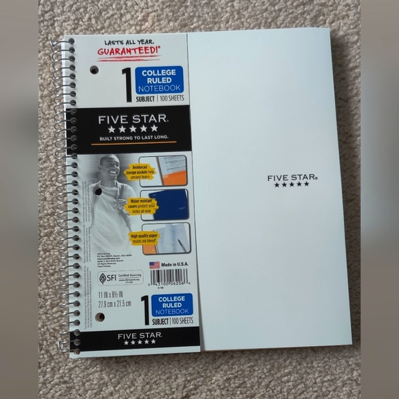 College Ruled Notebooks, 1 Subject 100 Sheets Bundle of 3 New Notebooks - Picture 4 of 6